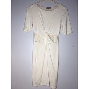 Cream peek a boo tight dress